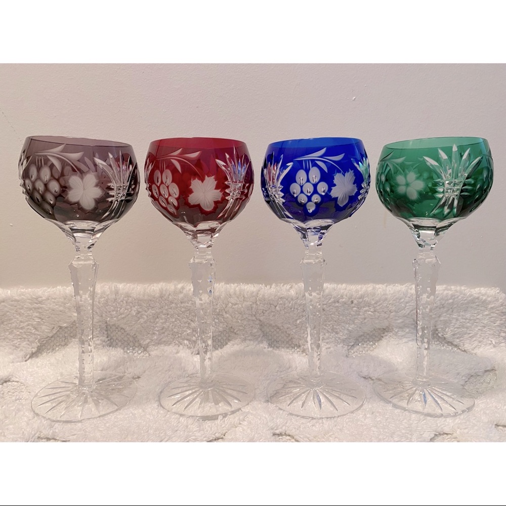 Vintage Crystal Wine Glasses/Goblets (4)